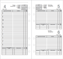 4 x 7 daily looseleaf planner refill