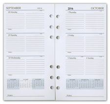2025 six ring weekly monthly calendar insert refill