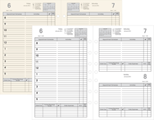 white and ivory 7 hole daily calendar refills