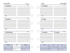 Mini 6 Hole Organizer Refill 2012