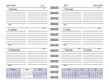 3 x 5 Mini Weekly Planner Refill