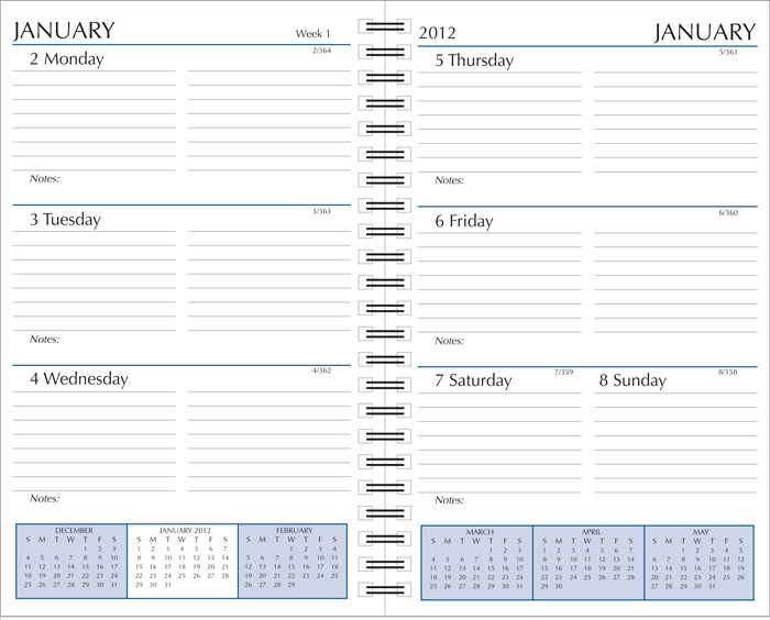 5 x 8 Planner Refills 2012