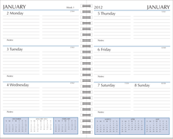 Wire Bound Day Planner Refills 2012