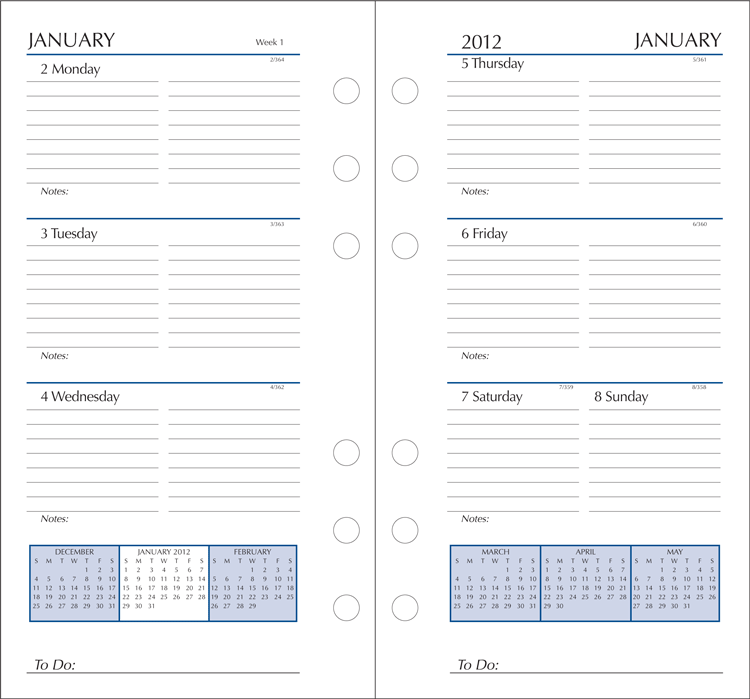 six ring planner refill