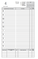 daily planner refill page
