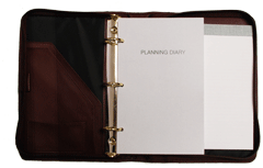 zippered genuine leather organizer