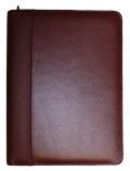 Burgundy genuine leather zippered organizer